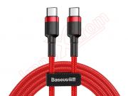 Baseus CATKLF-G09 high-quality red data cable for fast charging PD60W 2.0 (3A 20V) with USB Type C to USB Type C connectors, 1m long, in blister